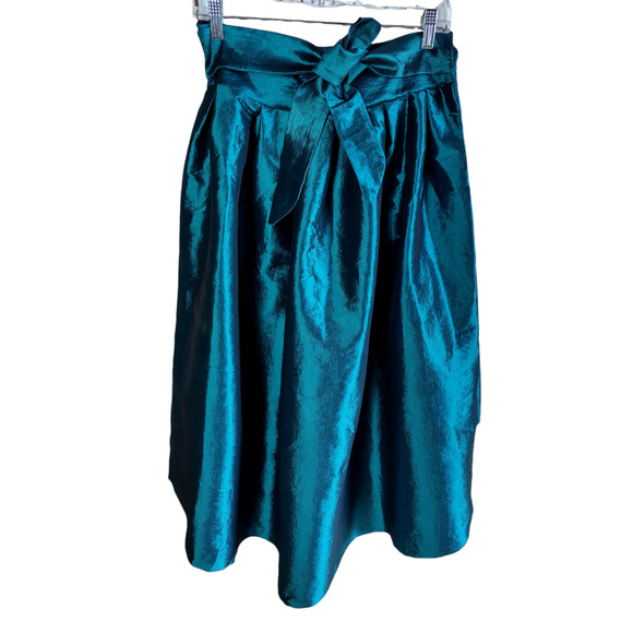 Kafe Womens High waist/rise Blue Silk Midi Skirt Size Large - Picture 1 of 10